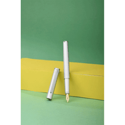 HONGDIAN H2 Green Fountain Pen with Open Cap Display and Cap Beside Pen
