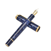 HONGDIAN N1 DARK BLUE Fountain Pen with Open Cap Display and Cap Beside Pen
