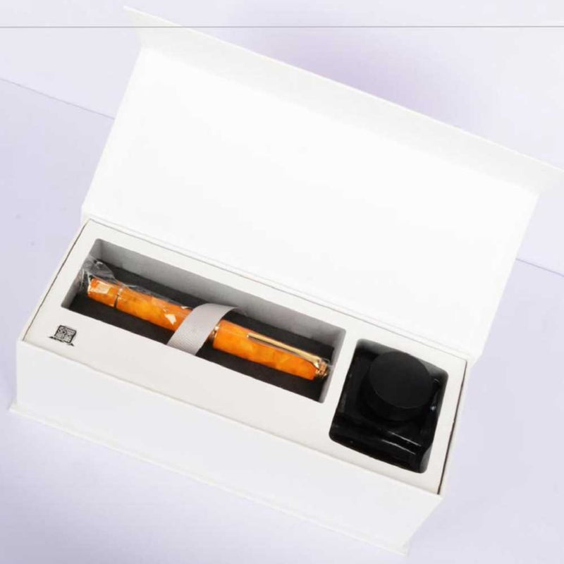 HONGDIAN N1 ORANGE Fountain Pen and Ink Bottle Presentation Gift Box
