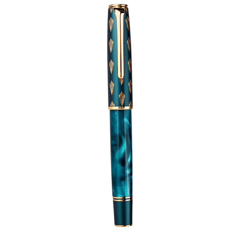 HONGDIAN N7 Piston Series Dark Green Fountain Pen with Closed Cap
