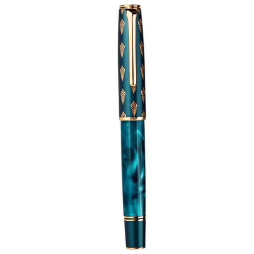 HONGDIAN N7 Piston Series Dark Green Fountain Pen with Closed Cap
