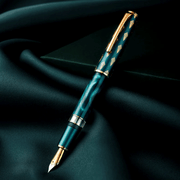 HONGDIAN N7 Piston Series Dark Green Fountain Pen with Posted Cap
