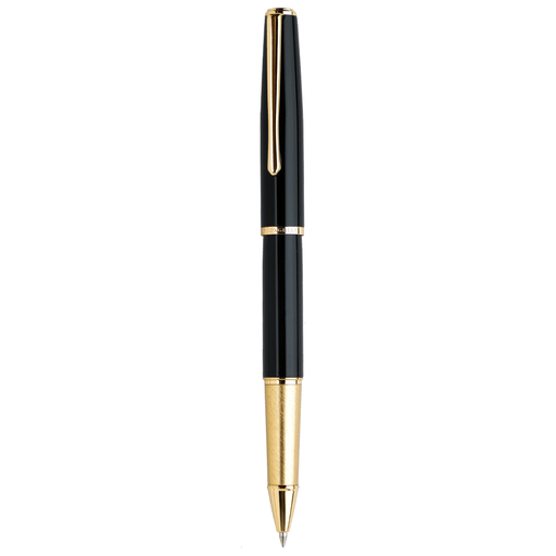 HONGDIAN 320 Black Gold Rollerball Pen with Posted Cap
