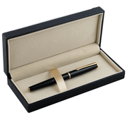 HONGDIAN 320 Black Gold Rollerball Pen Displayed in Open Gift Box