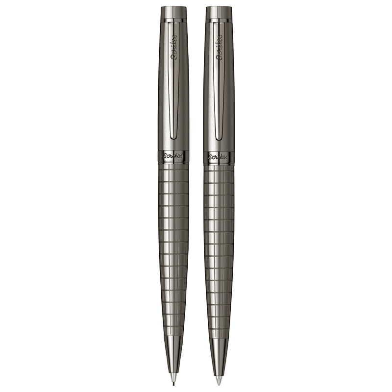 SCRIKSS, Ballpoint Pen + Mechanical Pencil Set - HONOR 38 CARBON GREY GMT.