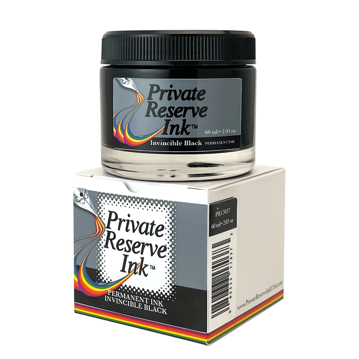 PRIVATE RESERVE, Ink Bottle - INVINCIBLE Inks PERMANENT BLACK (60mL).