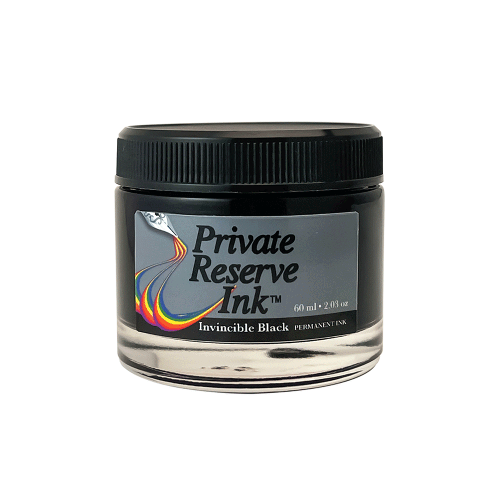 Invincible Ink Design PRIVATE RESERVE, Ink Bottle - INVINCIBLE Inks PERMANENT BLACK (60mL ...