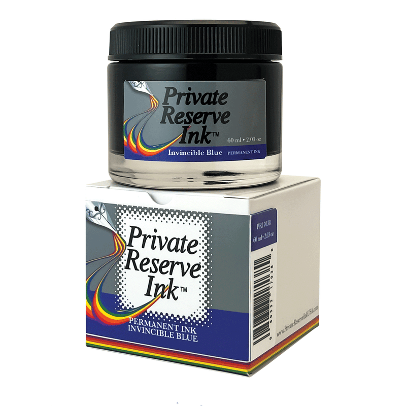 PRIVATE RESERVE, Ink Bottle - INVINCIBLE Inks PERMANENT BLUE (60mL).