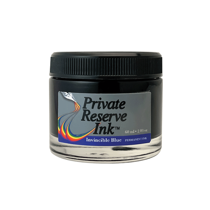 PRIVATE RESERVE, Ink Bottle - INVINCIBLE Inks PERMANENT BLUE (60mL).