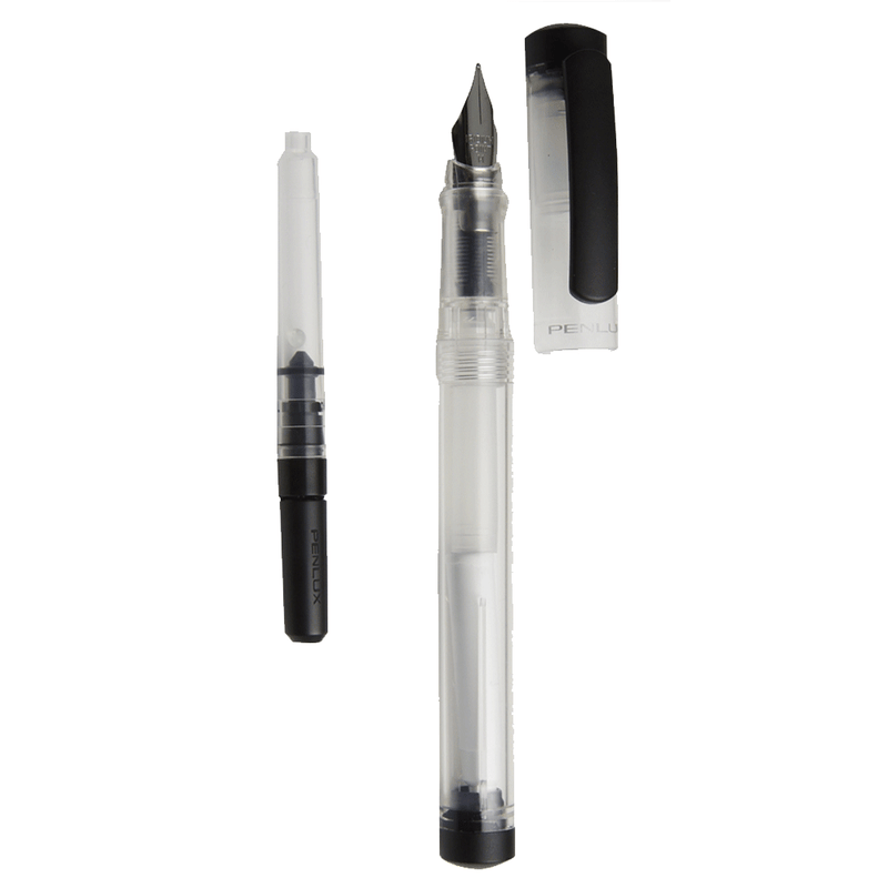 PENLUX, Fountain Pen - JUNIOR CLEAR BLACK.