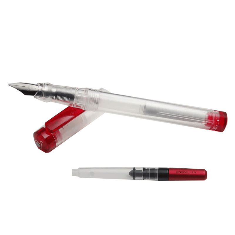 PENLUX, Fountain Pen - JUNIOR CLEAR RED.