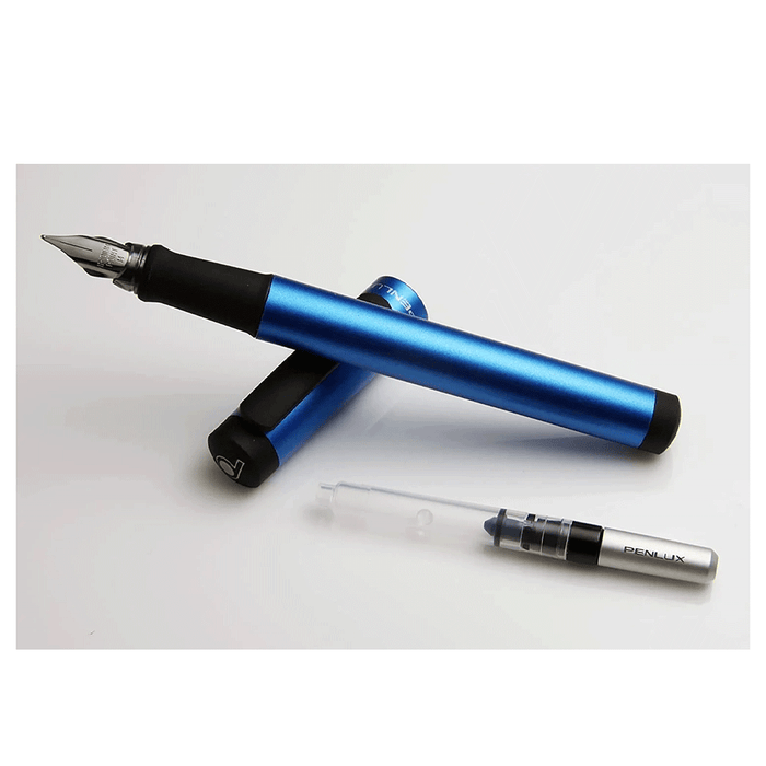 PENLUX, Fountain Pen - JUNIOR METALLIC BLUE.