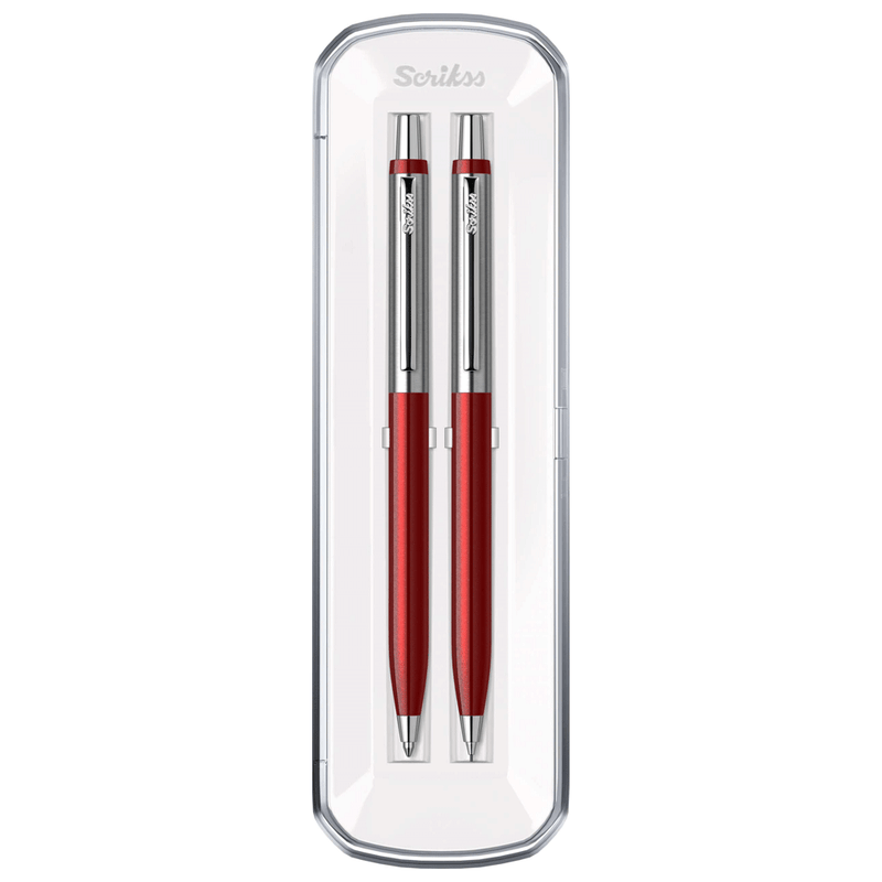 SCRIKSS, Ballpoint Pen + Mechanical Pencil Set - VINTAGE 51 BURGUNDY CT.