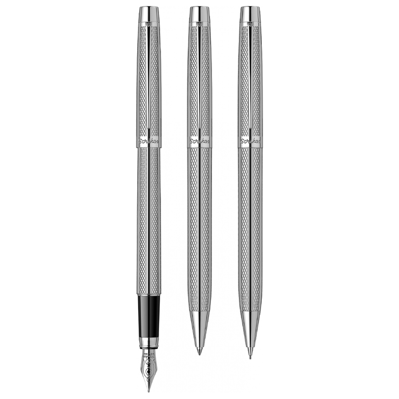 SCRIKSS, Fountain + Ballpoint Pen + Mechanical Pencil Set - VENUS 722 CHROME CT.