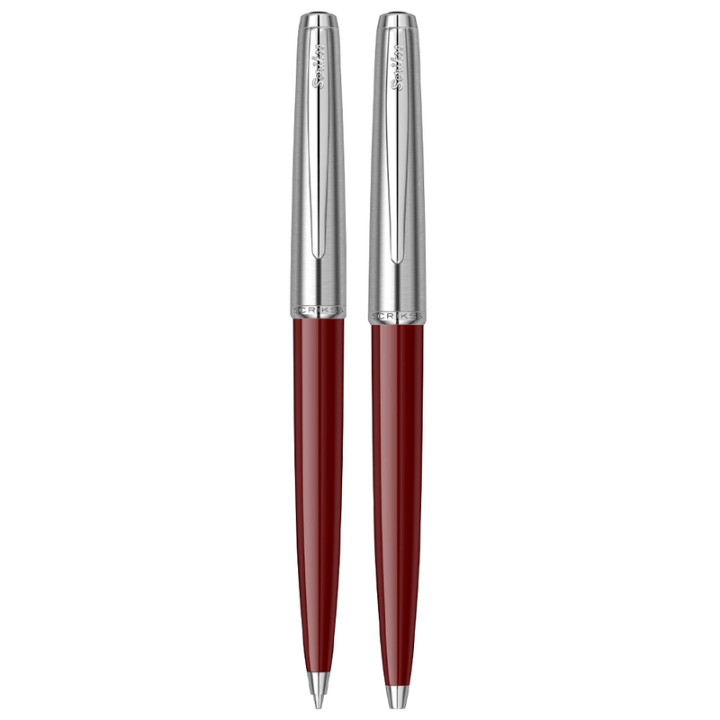 SCRIKSS, Ballpoint Pen + Mechanical Pencil Set - METROPOLIS 78 BURGUNDY CT.