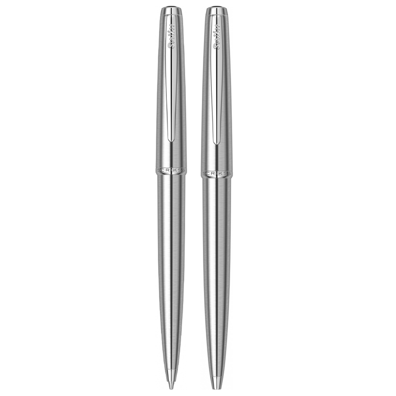 SCRIKSS, Ballpoint Pen + Mechanical Pencil Set - METROPOLIS 78 STAINLESS STEEL CT.