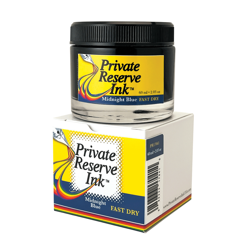 PRIVATE RESERVE, Ink Bottle - FAST DRY Inks MIDNIGHT BLUE (60mL).