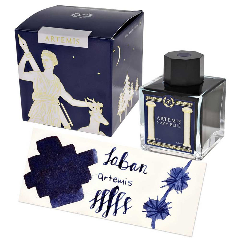 LABAN, Ink Bottle - Greek Mythology ARTEMIS NAVY BLUE.