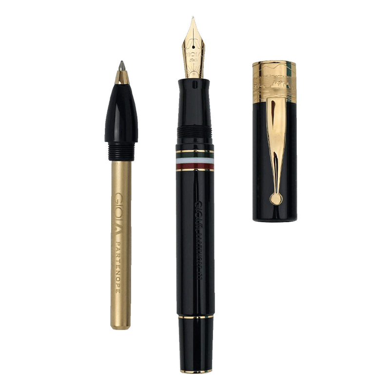 GIOIA, Fountain Pen & Rollerball Pen - PARTENOPE BLACK GT.
