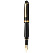 PLATINUM, Fountain Pen - #3776 CENTURY gold trim BLACK in BLACK 