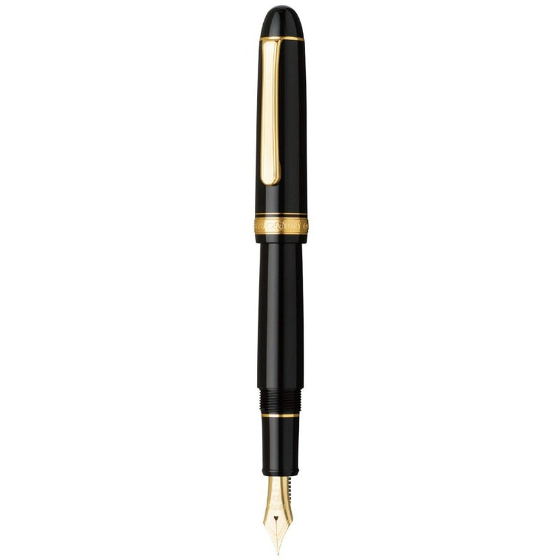 PLATINUM, Fountain Pen - #3776 CENTURY gold trim BLACK in BLACK 
