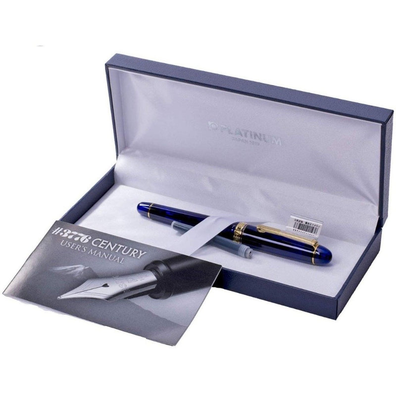 PLATINUM, Fountain Pen - #3776 CENTURY gold trim CHARTRES BLUE 5