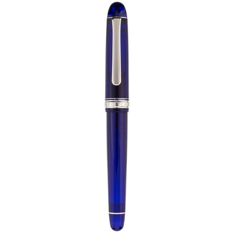 PLATINUM, Fountain Pen - #3776 CENTURY silver trim CHARTRES BLUE 1