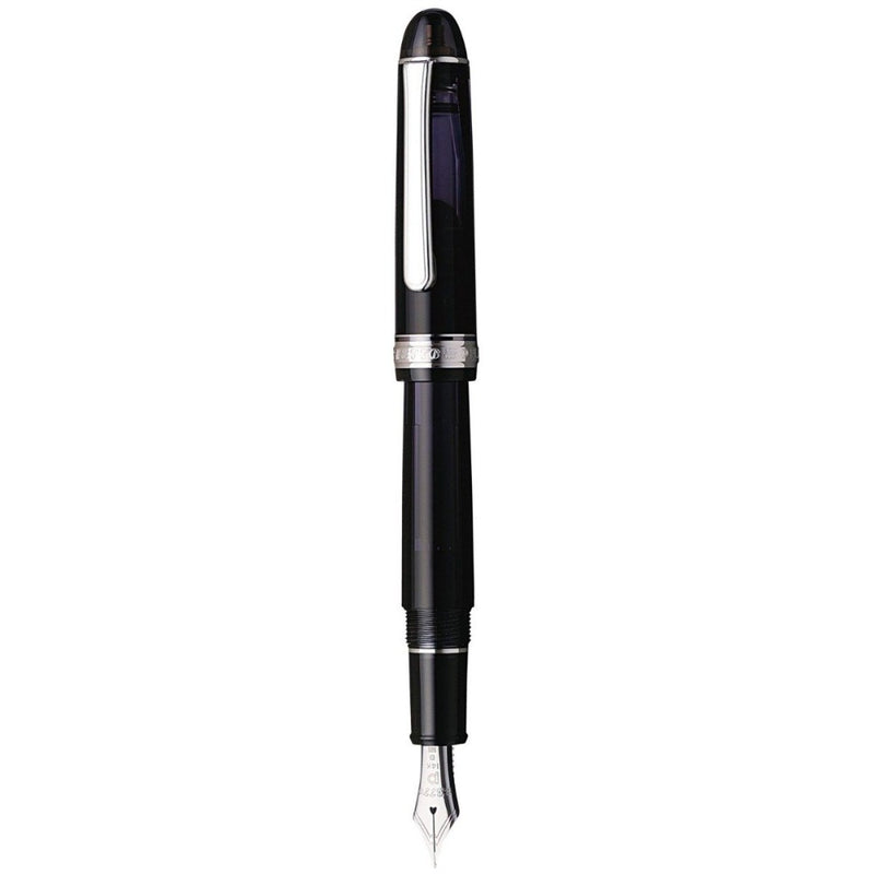 PLATINUM, Fountain Pen - #3776 CENTURY silver trim BLACK DIAMOND 