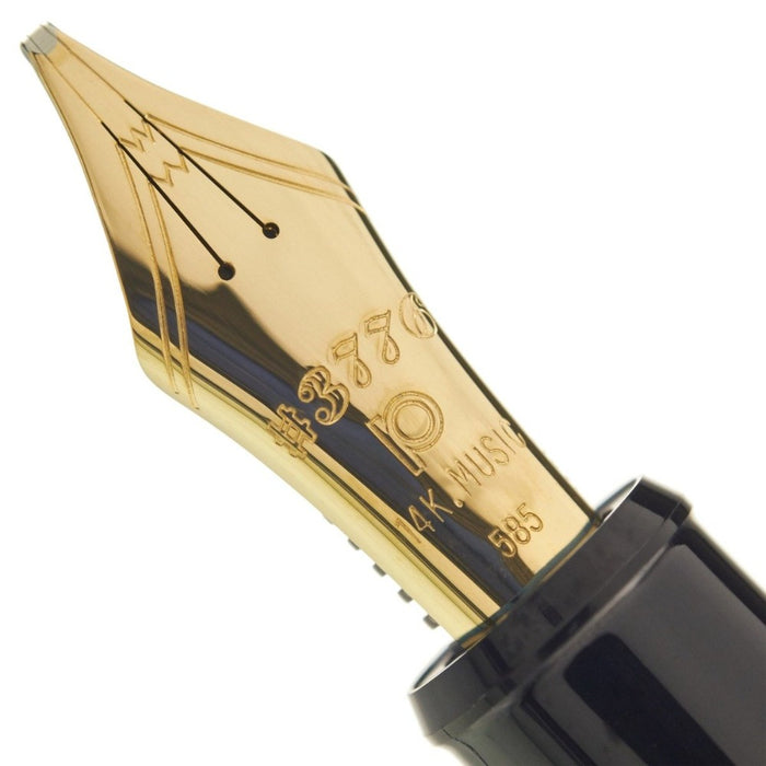 PLATINUM, Fountain Pen - #3776 CENTURY gold trim BLACK in BLACK.