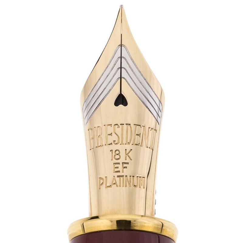 PLATINUM, Fountain Pen - PRESIDENT WINE RED.
