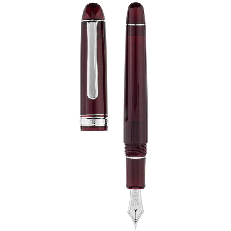 PLATINUM, Fountain Pen - #3776 CENTURY silver trim BURGUNDY. 5