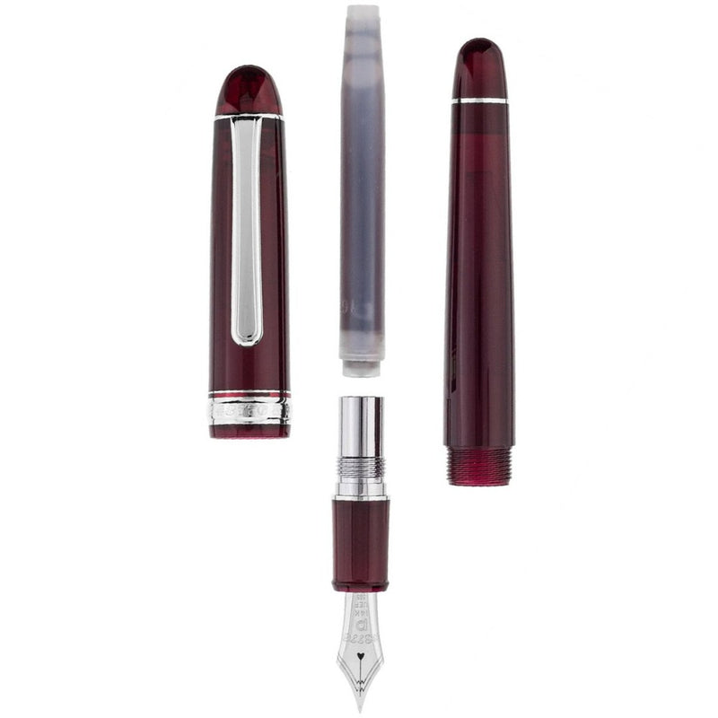 PLATINUM, Fountain Pen - #3776 CENTURY silver trim BURGUNDY. 6