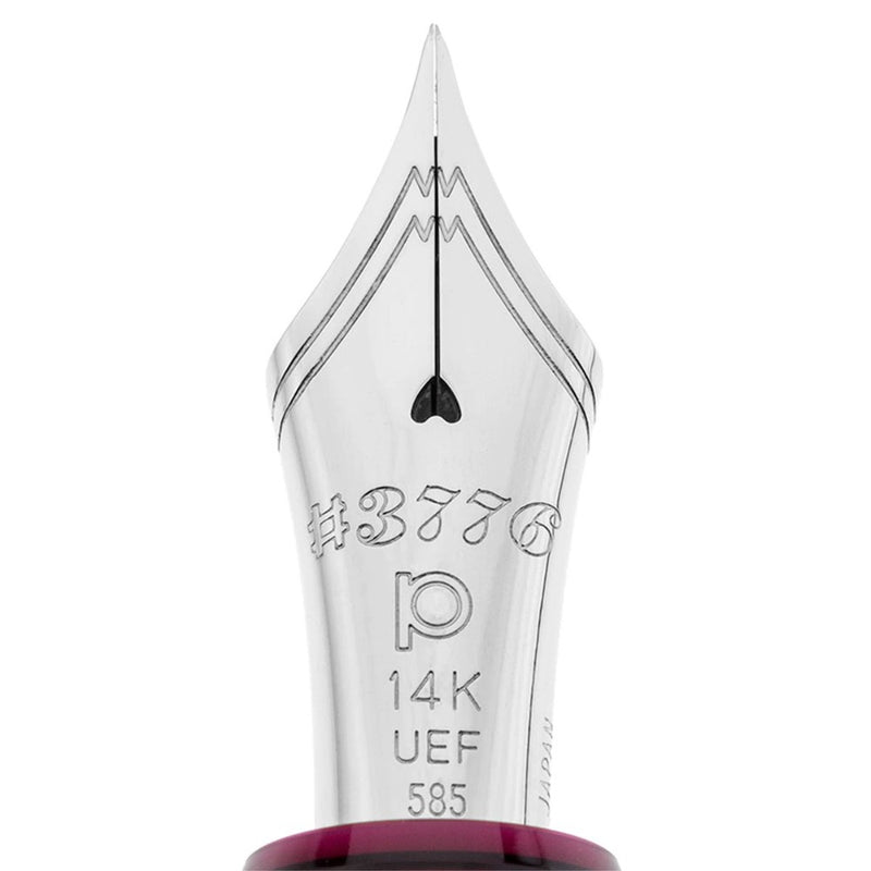 PLATINUM, Fountain Pen - #3776 CENTURY silver trim BURGUNDY. 7