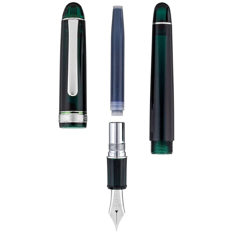 PLATINUM, Fountain Pen - #3776 CENTURY silver trim LAUREL GREEN. 6