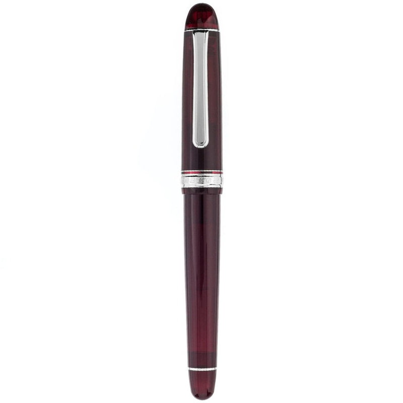 PLATINUM, Fountain Pen - #3776 CENTURY silver trim BURGUNDY. 2