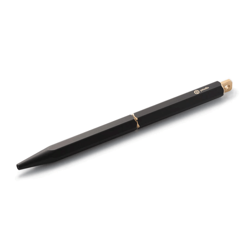 YSTUDIO, Ballpoint Pen - CLASSIC REVOLVE Portable BRASSING BLACK
