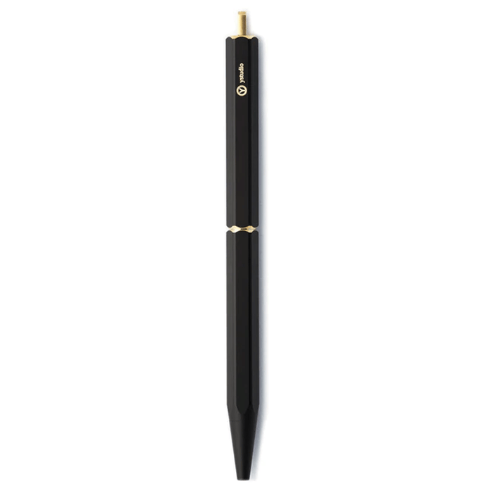 YSTUDIO, Ballpoint Pen - CLASSIC REVOLVE Portable BRASSING BLACK
