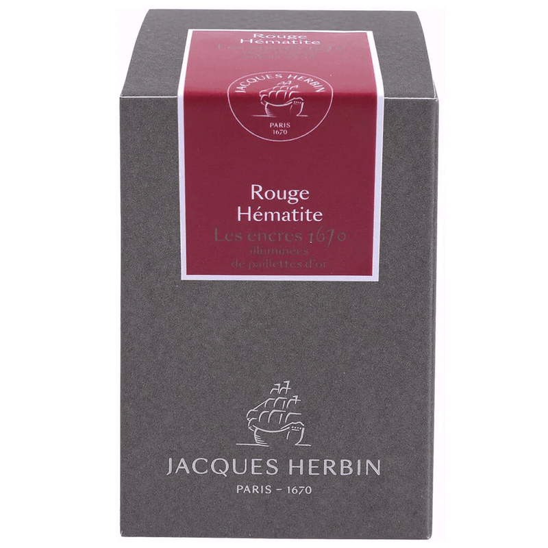 JACQUES HERBIN, Ink Bottle - Les encres 1670 ROUGE HEMATITE (50mL).