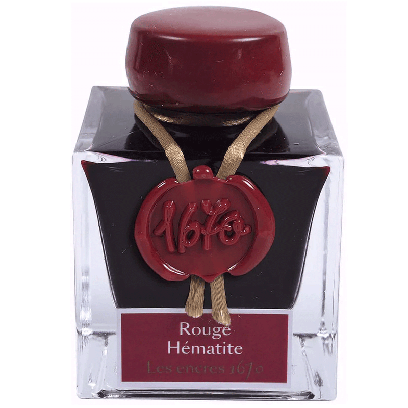 JACQUES HERBIN, Ink Bottle - Les encres 1670 ROUGE HEMATITE (50mL).