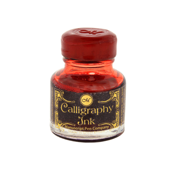 MANUSCRIPT, Ink Bottle - CALLIGRAPHY GIFT INK With Wax Seal Top RUBY (30mL).