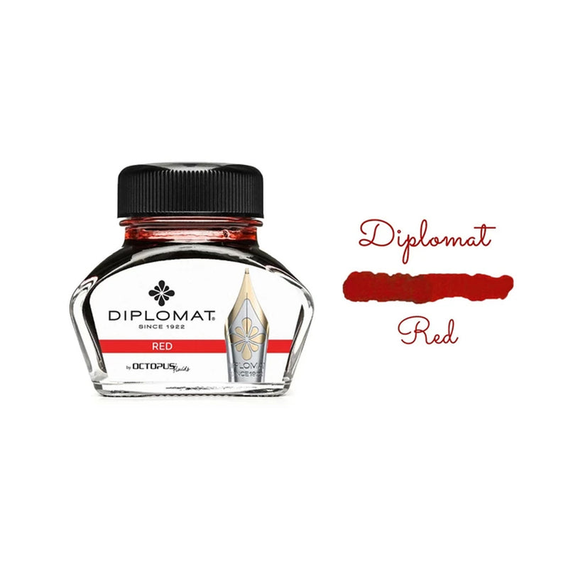 DIPLOMAT, Ink Bottle - OCTOPUS RED (30mL). 1