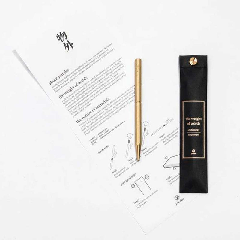 YSTUDIO, Ballpoint Pen - CLASSIC REVOLVE SLIM BRASS.