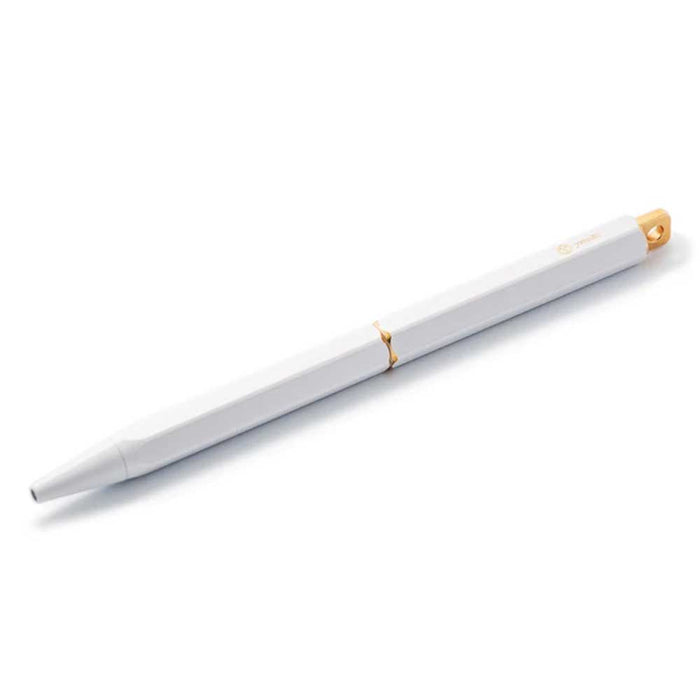 YSTUDIO, Ballpoint Pen - CLASSIC REVOLVE Portable BRASSING WHITE.