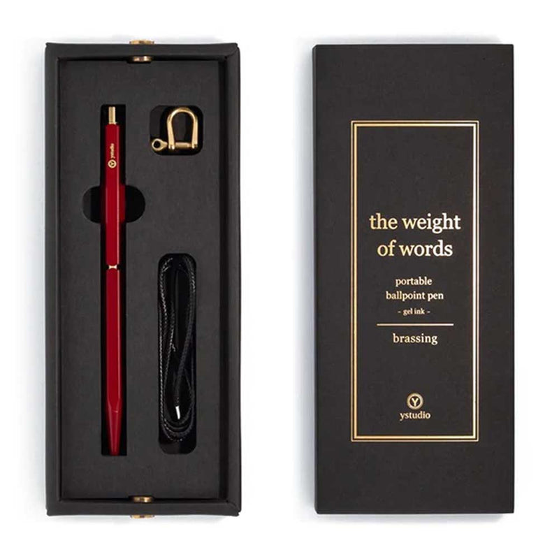 YSTUDIO, Ballpoint Pen - CLASSIC REVOLVE Portable BRASSING RED.