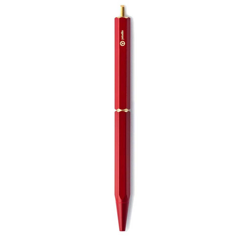 YSTUDIO, Ballpoint Pen - CLASSIC REVOLVE Portable BRASSING RED.