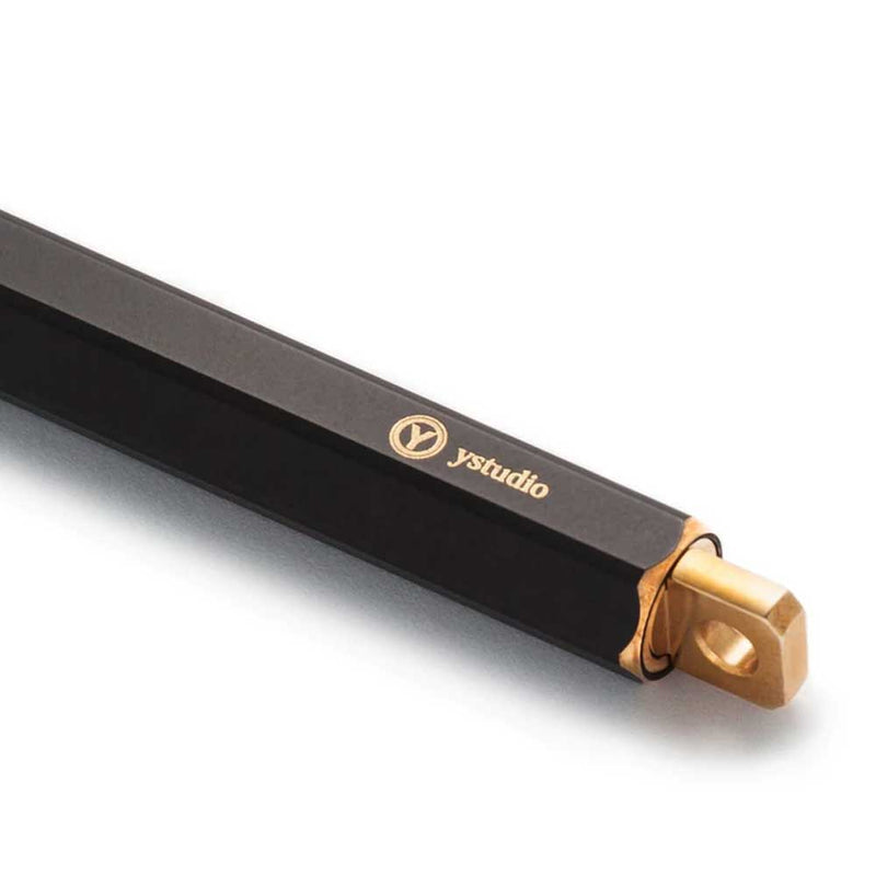 YSTUDIO, Ballpoint Pen - CLASSIC REVOLVE Portable BRASSING BLACK