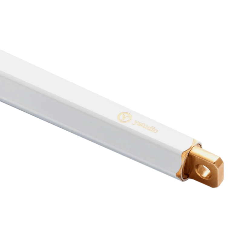 YSTUDIO, Ballpoint Pen - CLASSIC REVOLVE Portable BRASSING WHITE.