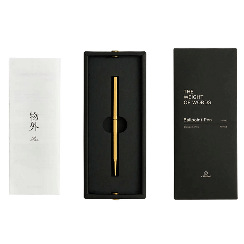 YSTUDIO, Ballpoint Pen - CLASSIC REVOLVE SLIM BRASS.