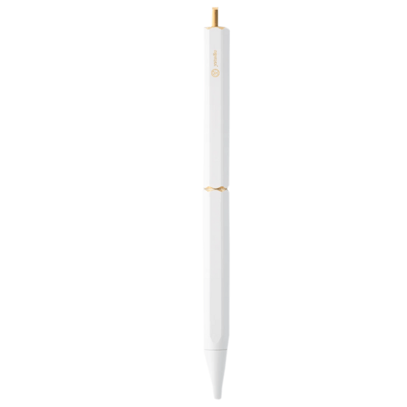 YSTUDIO, Ballpoint Pen - CLASSIC REVOLVE Portable BRASSING WHITE.