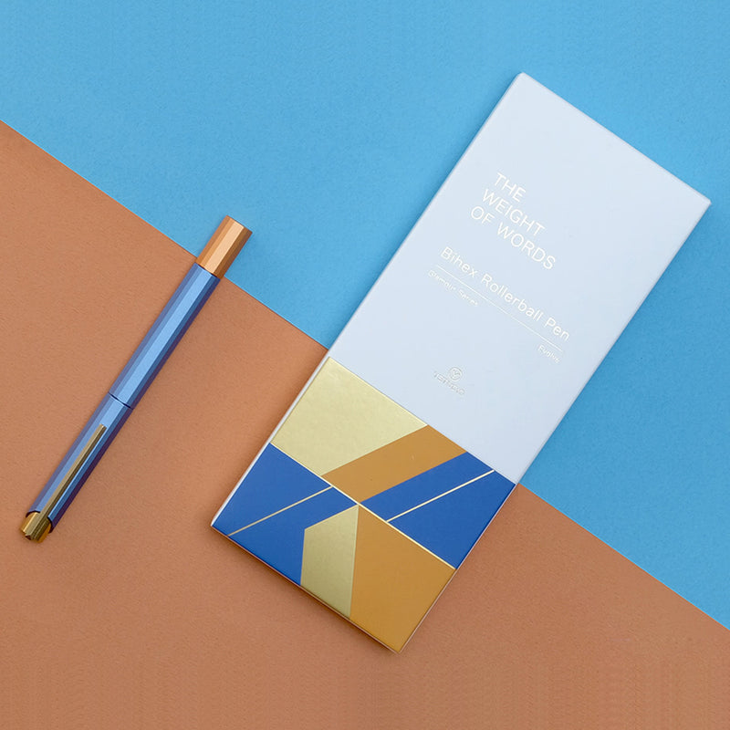 YSTUDIO, Rollerball Pen - Glamour Series Evolve Bihex BLUE GIN.